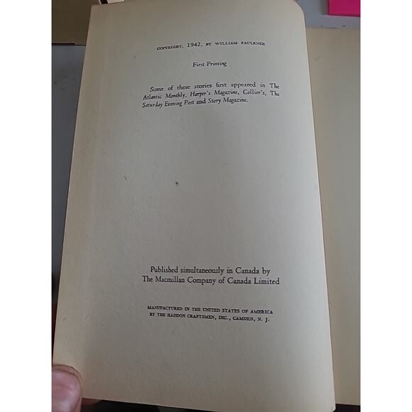 Go Down Moses William Faulkner First Edition First Printing 1942 No Dust Jacket - Picture 8 of 13